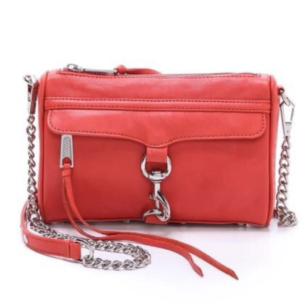 - ❤️❤️ EUC Rebecca Minkoff Mini MAC Bag In Coral W Silver Hardware❤️❤️